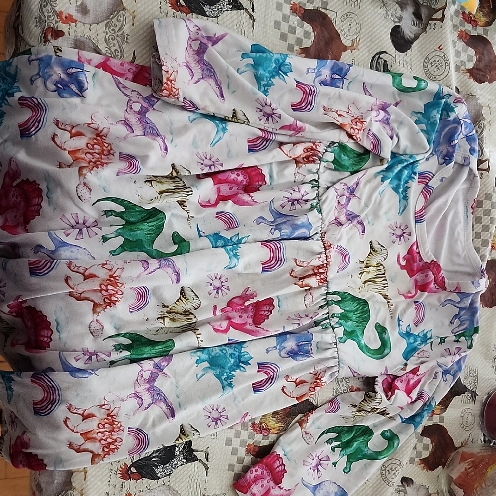 Colorful Dinosaur Print Dress